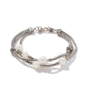 Women John Hardy Bracelets>Pearl Triple Row Bracelet, Sterling Silver