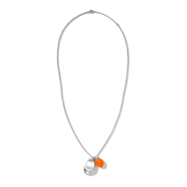 Women John Hardy Necklaces | Necklaces>Pebble Duo Necklace, Silver, Diamonds