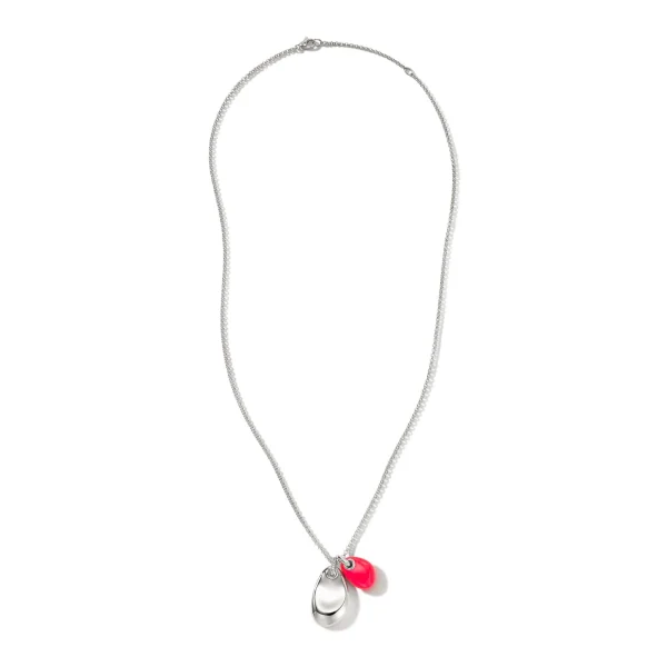 Women John Hardy Necklaces | Necklaces>Pebble Duo Necklace, Silver, Diamonds