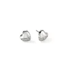 Women John Hardy Earrings>Pebble Heart Stud Earrings, Silver, Diamonds