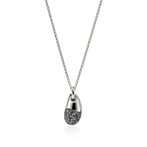 Women John Hardy Necklaces>Pebble Necklace, Sterling Silver, Black Sand Diamond Pavé