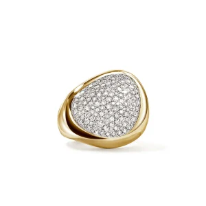 Women John Hardy Rings>Pebble Ring, Gold, Diamonds