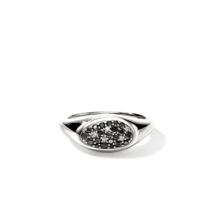 Women John Hardy Rings>Pebble Ring, Sterling Silver, Black Sand Diamond Pavé