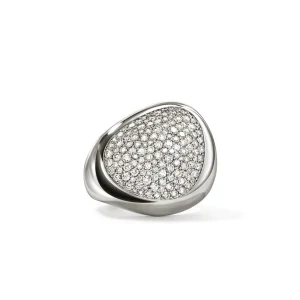 Women John Hardy Rings>Pebble Ring, Sterling Silver, Diamonds