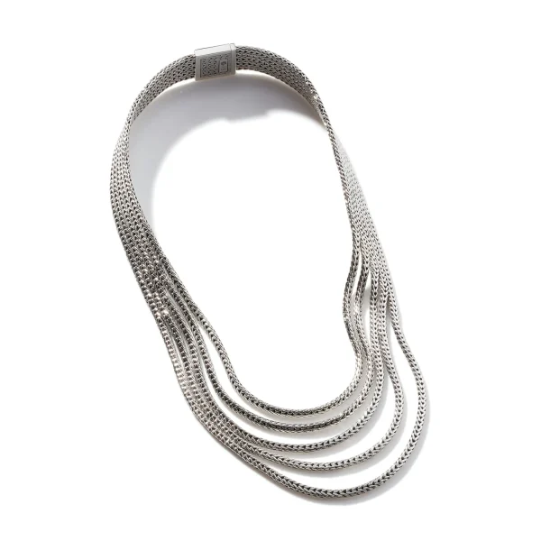 Women John Hardy Necklaces>Rata Chain Multi Row Necklace, Silver