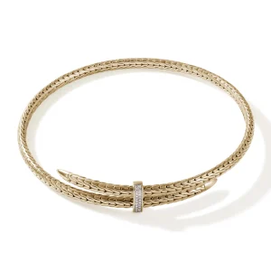 Women John Hardy Necklaces | Necklaces>Spear Coil Choker, Gold, Diamonds