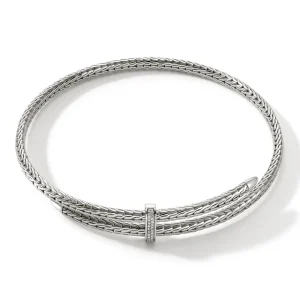 Women John Hardy Necklaces | Necklaces>Spear Coil Choker, Sterling Silver, Diamonds