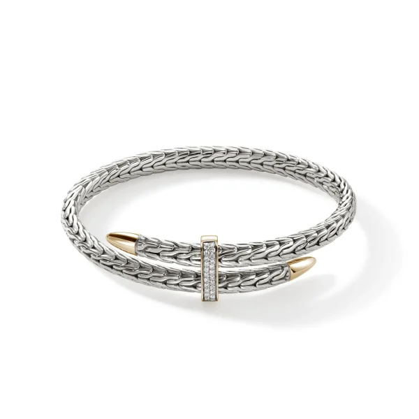 Women John Hardy Bracelets | Bracelets>Spear Flex Cuff, Silver, Gold, Diamonds