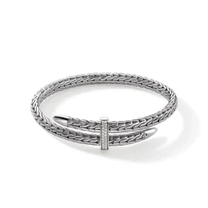 Women John Hardy Bracelets | Bracelets>Spear Flex Cuff, Sterling Silver, Diamonds