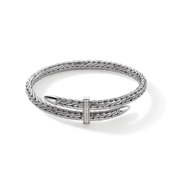 Women John Hardy Bracelets | Bracelets>Spear Flex Cuff, Sterling Silver, Diamonds