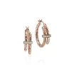 Women John Hardy Earrings>Spear Hoop Earring, Rose Gold, Diamonds, Small