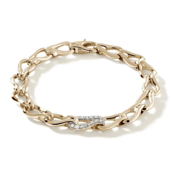 Women John Hardy Bracelets | Bracelets>Surf Bracelet, Gold, Diamonds, 8.5MM