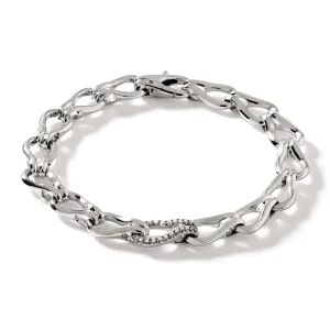 Women John Hardy Bracelets | Bracelets>Surf Bracelet, Silver, Diamonds, 8.5MM