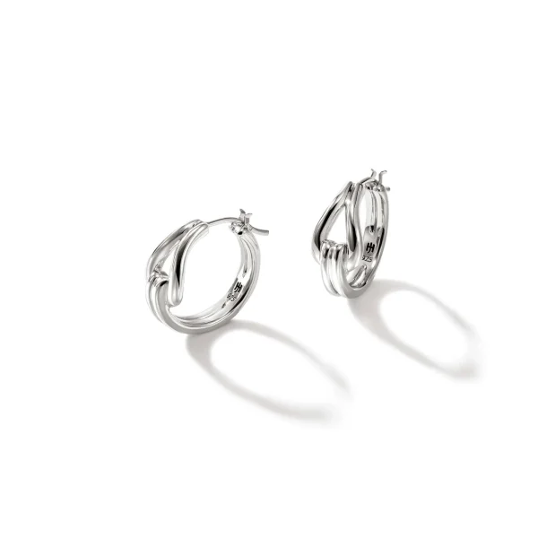 Women John Hardy Earrings>Surf Hoop Earrings, Sterling Silver, Small