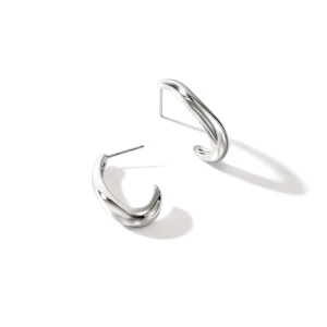 Women John Hardy Earrings>Surf J Hoop Earrings, Sterling Silver