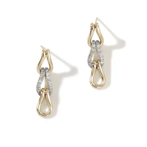 Women John Hardy Earrings>Surf Link Earrings, Gold, Diamonds