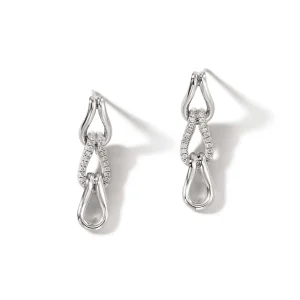 Women John Hardy Earrings>Surf Link Earrings, Sterling Silver, Diamonds