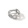 Women John Hardy Rings | Rings>Surf Link Ring, Silver, Diamonds, Wide