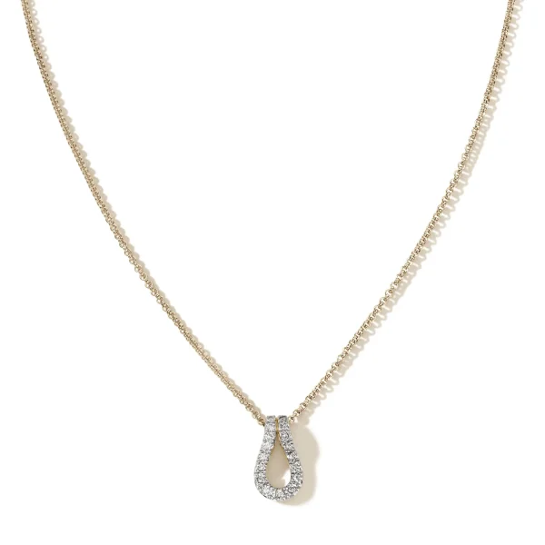 Women John Hardy Necklaces>Surf Pendant Necklace, Gold, Diamonds